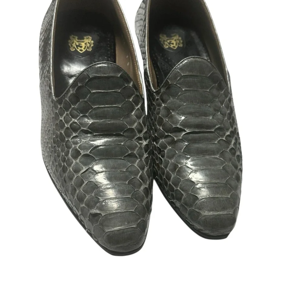 Frank Dotti Python Loafers US 7 D Handmade Italy Exotic‎ Snakeskin Men Shoes